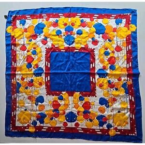 100% Silk Rush Limbaugh Primary Colors Scarf Paint Splatters abt 34" x 34" U308